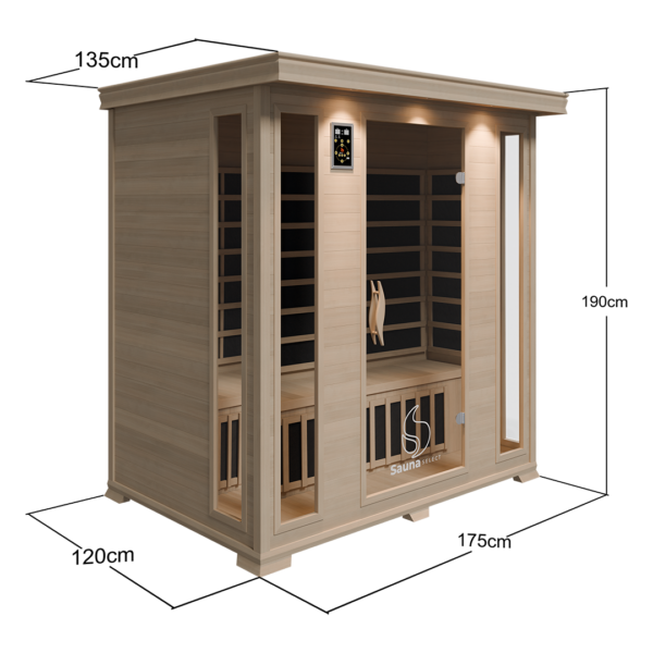 Harmony Elite4 – 4 Person Indoor Low EMF Infrared Sauna | compact infrared sauna for relaxation | premium infrared sauna with low EMF | personal sauna for health and wellness | sauna for detoxification and stress relief | infrared sauna with delivery in Ireland and the UK