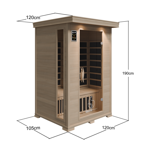 Harmony Elite2 – 2 Person Indoor Low EMF Infrared Sauna | compact infrared sauna for relaxation | premium infrared sauna with low EMF | personal sauna for health and wellness | sauna for detoxification and stress relief | infrared sauna with delivery in Ireland and the UK